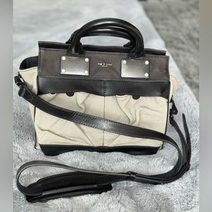 Rag & Bone small Pilot crossbody leather/canvas bag black grey